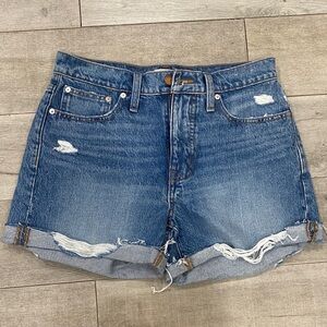 Madewell Denim Blue Women's Distressed Shorts